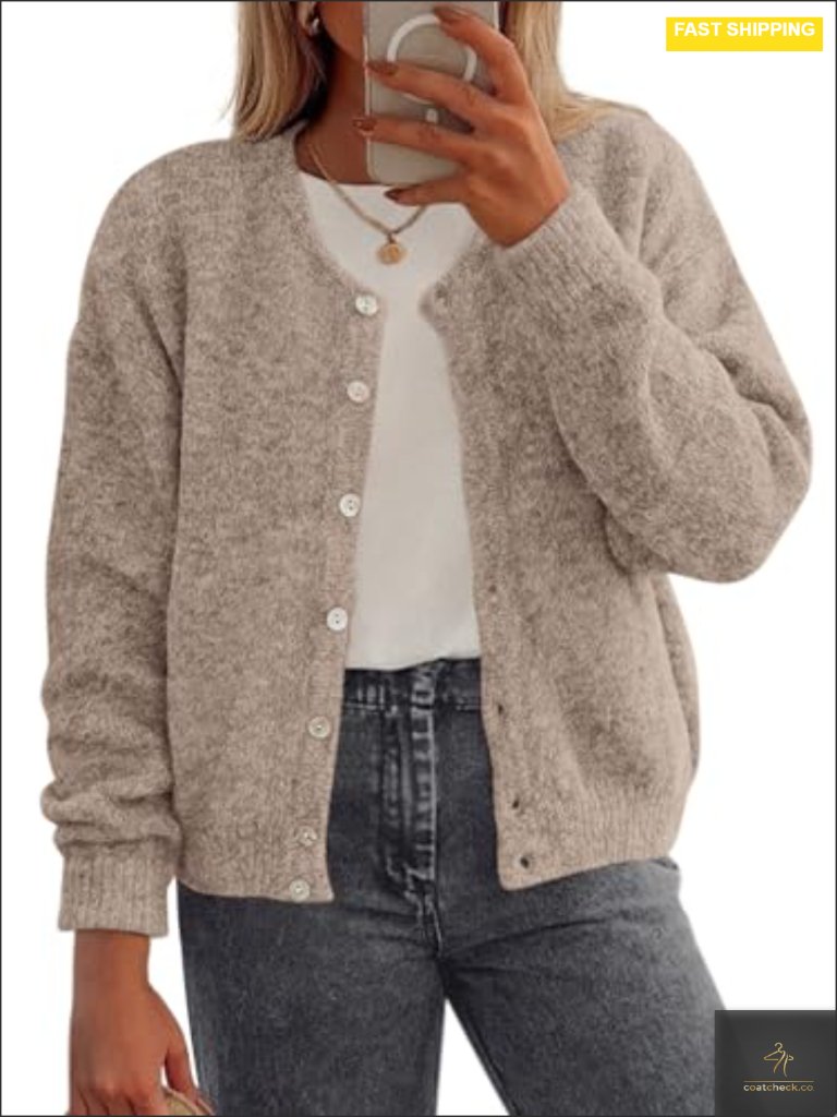 Lightweight Long Sleeve Button Down Cardigan Sweater